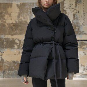 W Concept Lamerei High Neck Down Jacket Puffer Jacket Black S/M